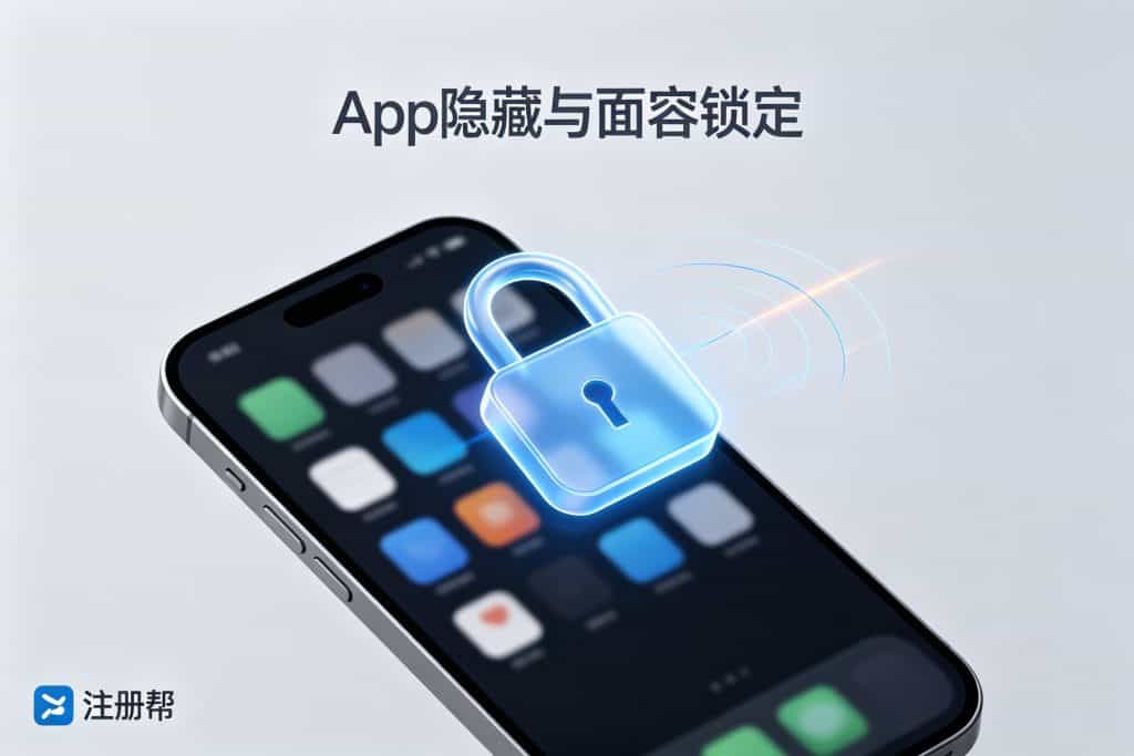 2026年iPhone这6个原生隐藏功能,会用的不到10%|含隐私保护与效率提升指南 10 iPhone App隐藏与面容锁定功能示意图