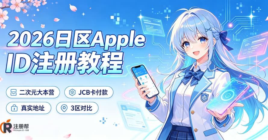 2026日区Apple ID注册教程：二次元与游戏玩家的必修课，JCB卡可付款